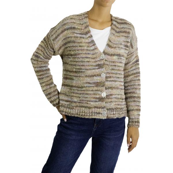 Cardigan multicolor con bottoni 